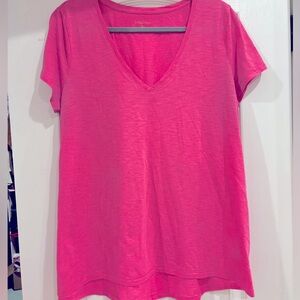 Flamingo pink Etta V Neck Top XL
